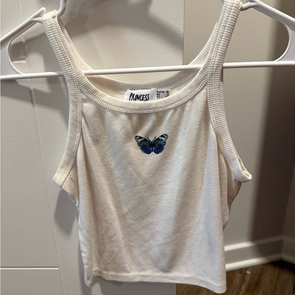 Princess Polly White Butterfly Tee